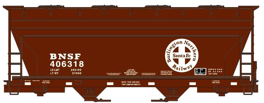 Accurail 8139 HO Scale 2-Bay ACF Covered Hopper BNSF #406318 KIT