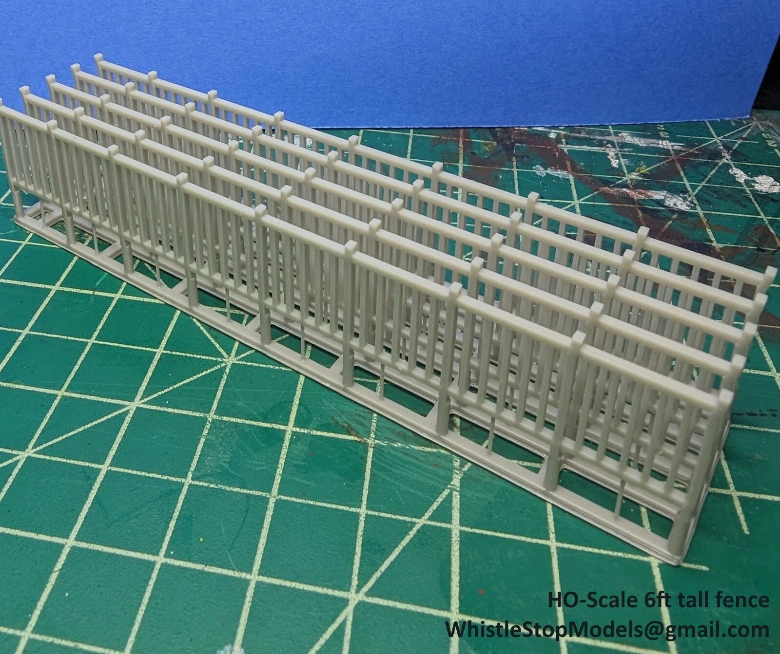 Whistle Stop Models HO2003 HO Scale 6' Tall Wrought Iron Fence, 3D Printed, Highly Detailed