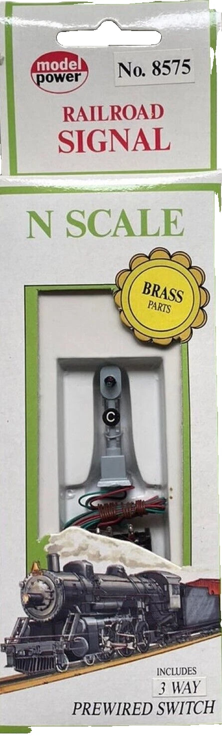 Model Power 8575 N Scale Railroad Target 2 Color Signal with 3 Way Pre Wired Switch