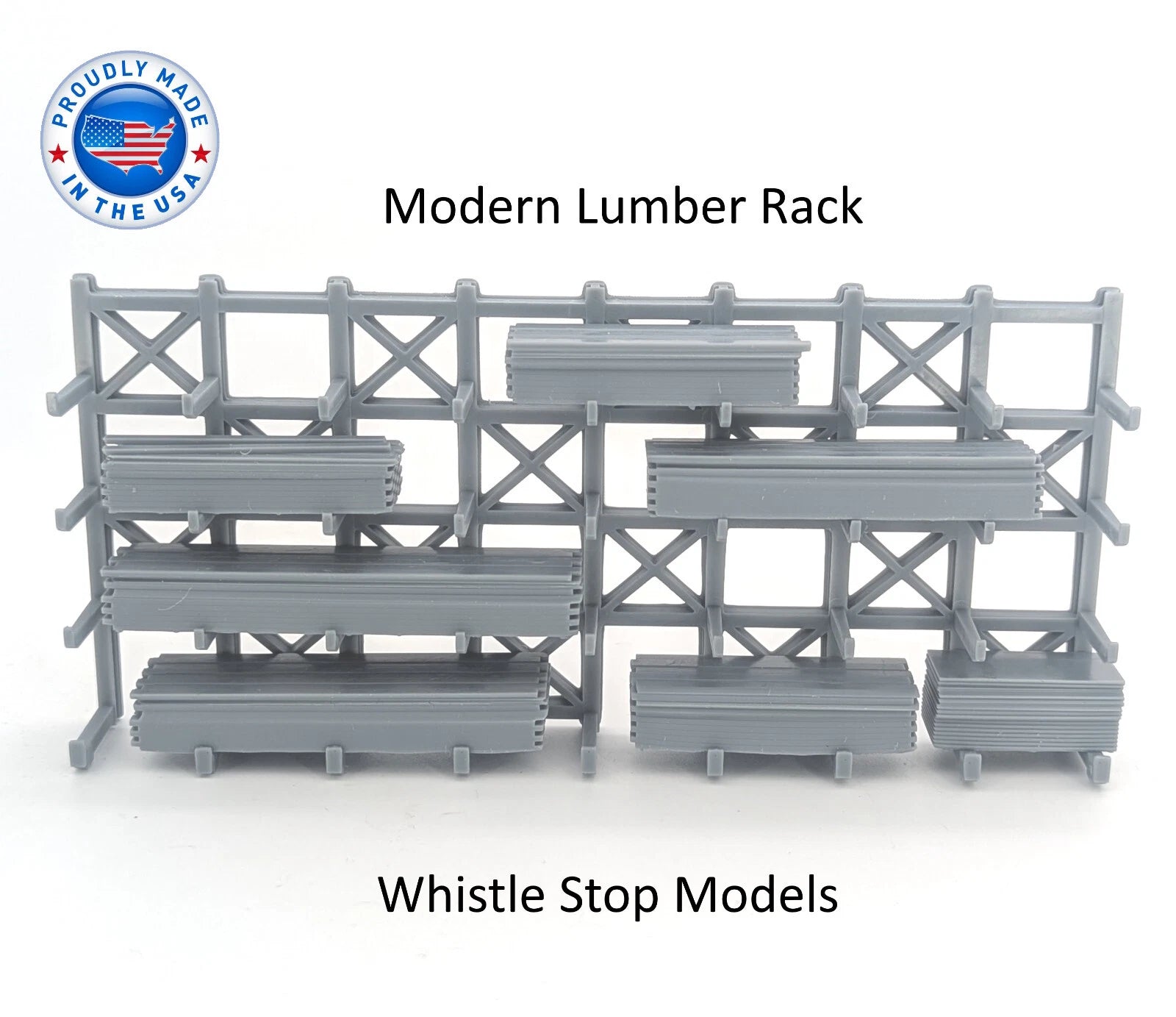 Whistle Stop Models N6510 N Scale Modern Lumber Rack, Resin 3D Printed, Highly Detailed Sample