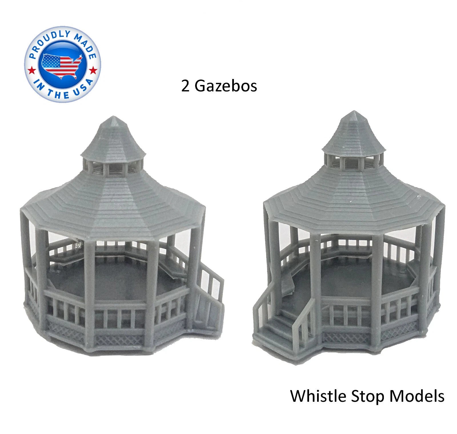 Whistle Stop Models N6009 N Scale Gazebo, Resin 3D Printed, Highly Detailed Sample (2 pcs)