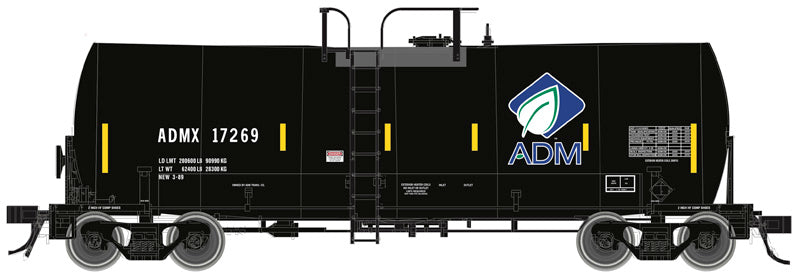 Atlas 20007219 HO Scale Trinity 17,600 Gal Corn Syrup Tank Car ADM #17283 Leaf w/ Cospic. Stripes