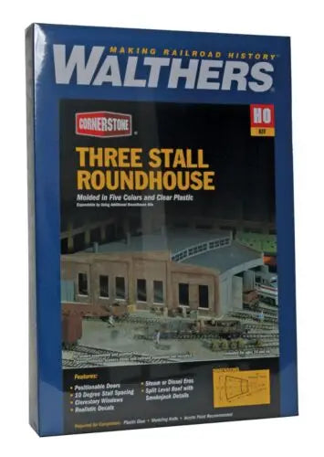 Walthers 933-3041 HO Scale 3-Stall Engine House KIT