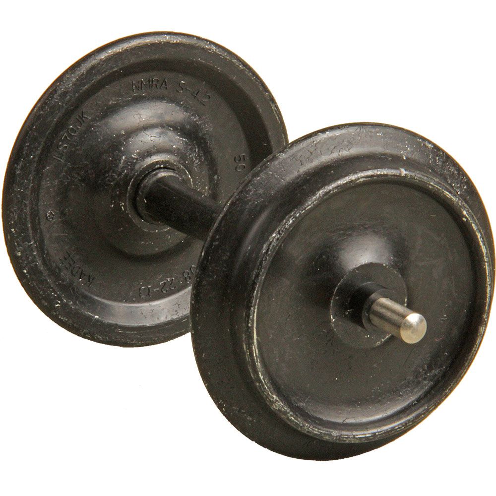 Kadee #960-4 G Scale Large Scale 29mm, 1 Scale (1:32) 36", G Scale (1:29) 33", Black Metal Smooth Back Wheels - Freight or Passenger (4 pcs)