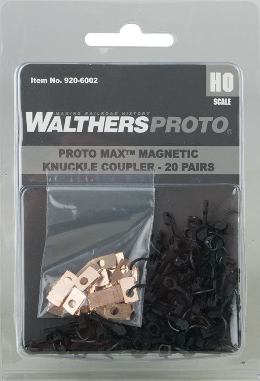 WalthersProto 920-6002 HO Scale Proto MAX Magnetic Knuckle Couplers - Standard Type Couplers - 20 Pair