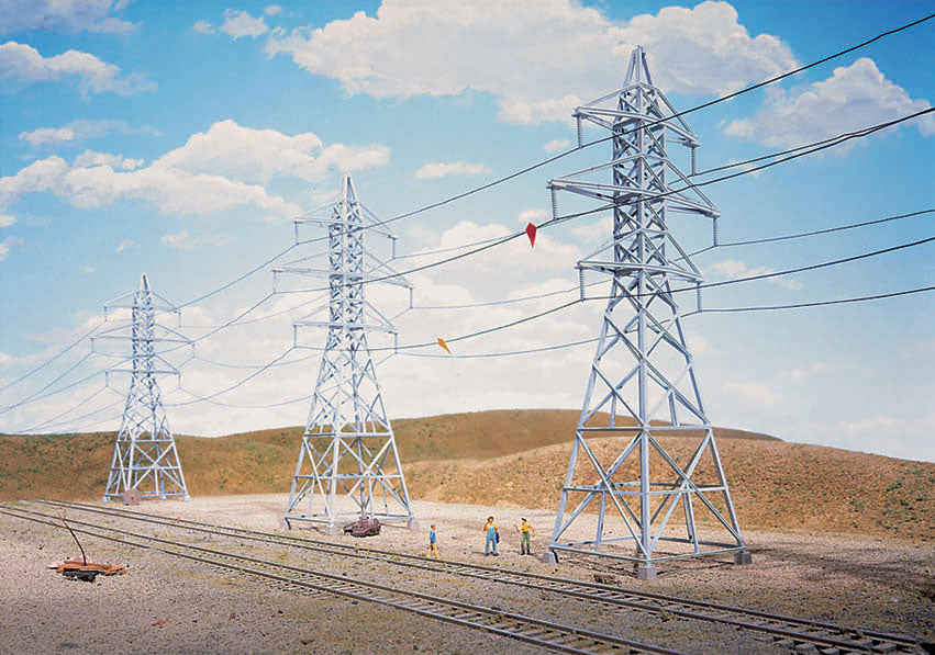 Walthers Cornerstone 933-3121 HO Scale High-Voltage Transmission Tower (4 towers) KIT
