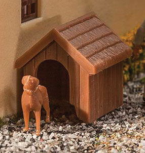 Walthers SceneMaster 949-4147 HO Scale Dog & Kennel (Doghouse) Kit