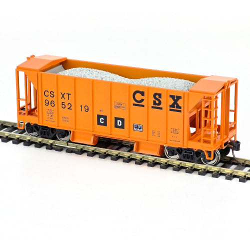Bowser 43665 HO Scale 70 Ton Ballast Car with Side Chutes CSX CSXT #965242 Orange