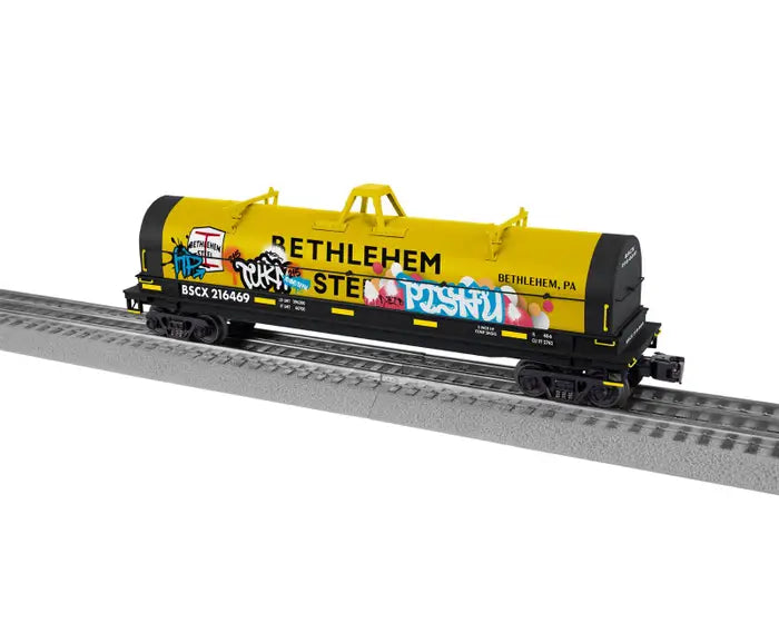 Lionel 2226510 O, Coil Car w/ Graffiti, Bethlehem Steel BSCX #216469