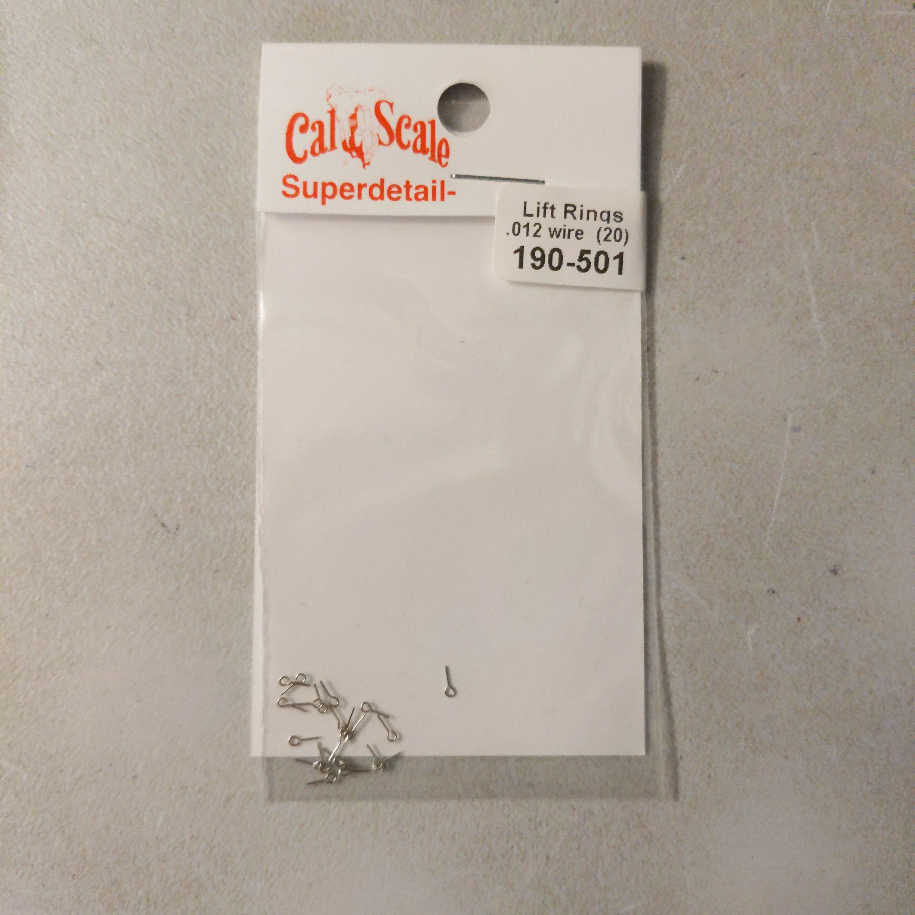 Cal Scale 190-501 HO Scale, Superdetail Lift Rings (20 Pack), 012" Wire