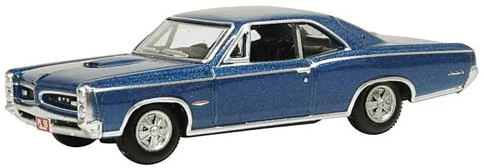 Oxford Diecast 87PG66001 HO Scale 1966 Pontiac GTO - Assembled - Fontaine Blue