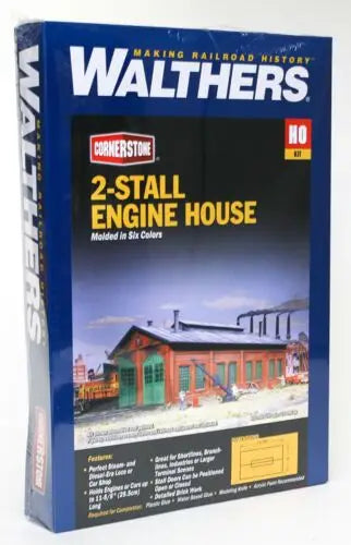 Walthers 933-3007 HO Scale 2-Stall Engine House KIT