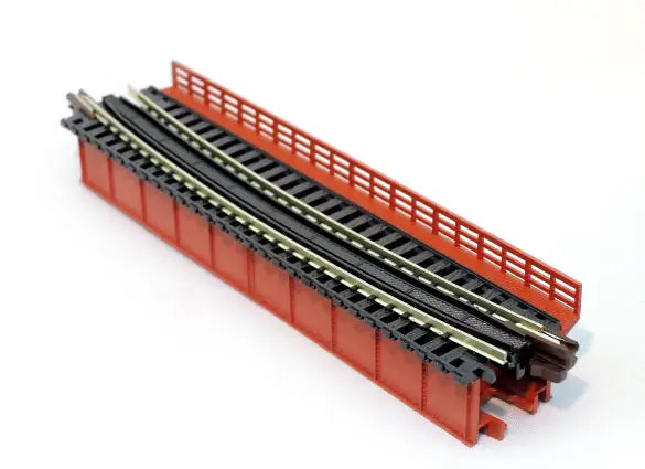 KATO 20-465 N Scale Single Curved Deck Girder Bridge, Red (448mm R 15D) UniTrack