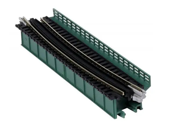 KATO 20-466 N Scale Single Curved Deck Girder Bridge, Green (448mm R 15D) UniTrack
