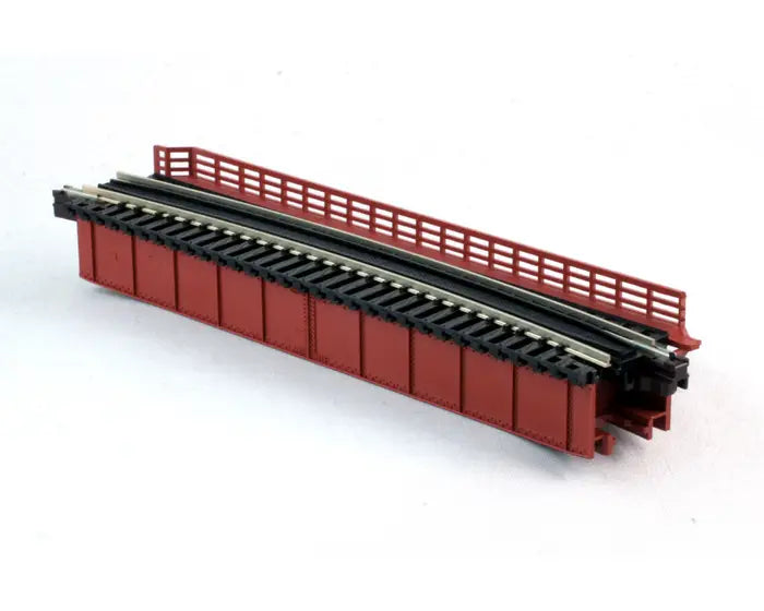 KATO 20-470 N Scale Single Curved Deck Girder Bridge, Red (481mm R 15D) UniTrack