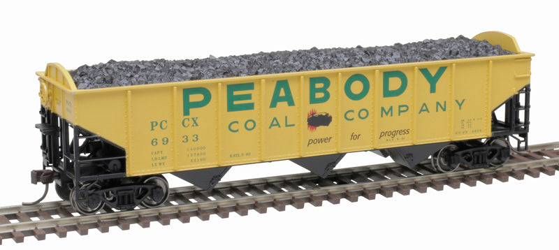 Atlas Trainman 20006918 HO Scale, 70 Ton 3-Bay Open Hopper (Arched End), Peabody #6923