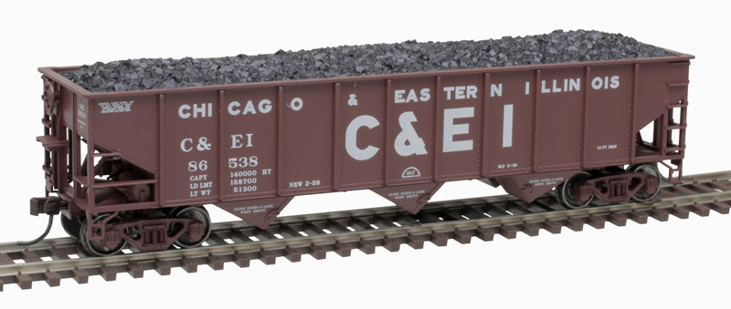 Atlas Trainman 20006922 HO Scale, 70 Ton 3-Bay Open Hopper, Chicago and Eastern Illinois #86538