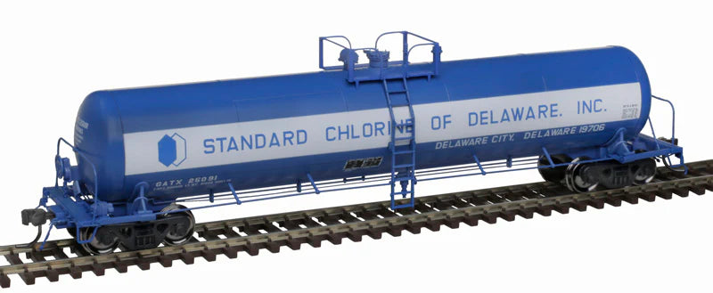 Atlas Master 20006975 HO Scale 20,700 Gallon Non-Insulated Tank Car Standard Chlorine of Delaware Inc GATX #25085