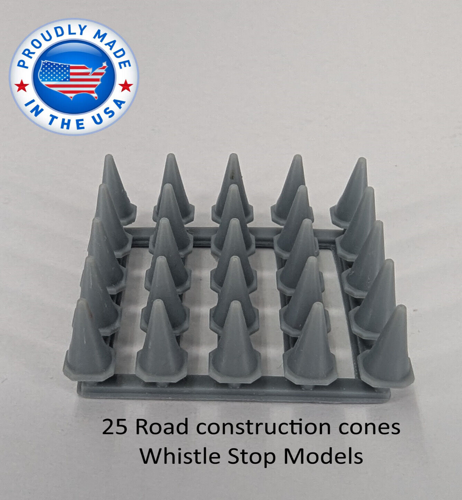 Whistle Stop Models HO2209 HO Scale Road Cones, Resin 3D Printed, Highly Detailed (25 pcs)