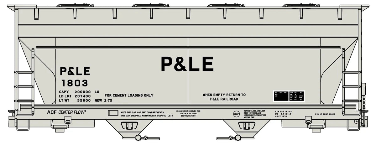 Accurail 2222 HO Scale ACF Covered Hopper Pittsburgh and Lake Erie P&LE #1803 KIT
