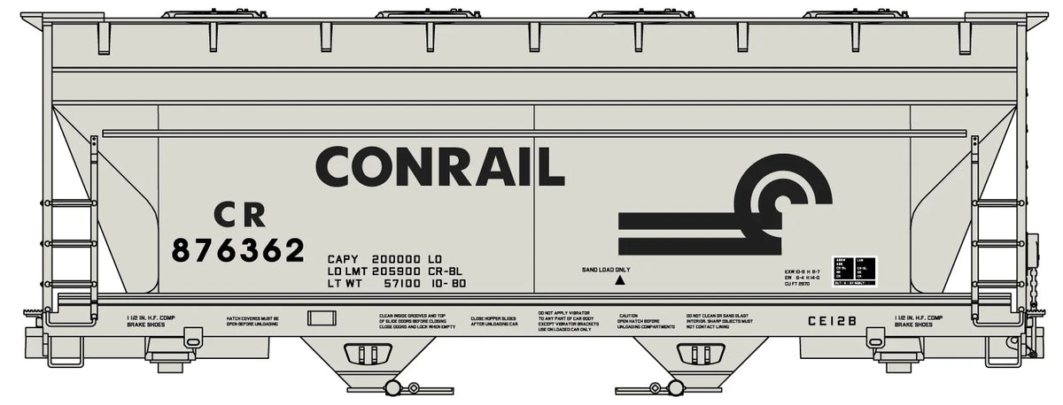 Accurail 2223 HO Scale ACF Covered Hopper Conrail CR #876362 KIT