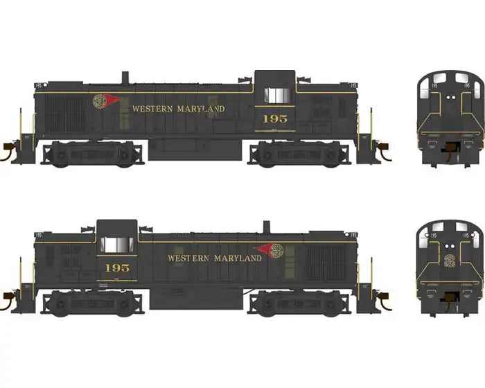 Bowser 25235 HO Scale, ALCO RS-3 Diesel Locomotive, Western Maryland #195 (ESU LokSound 5)