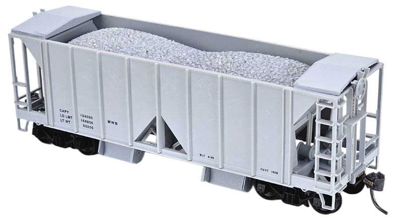 Bowser #3-1703 HO Scale 70-Ton 2 Bay Ballast Car Open Side Dim Data KIT