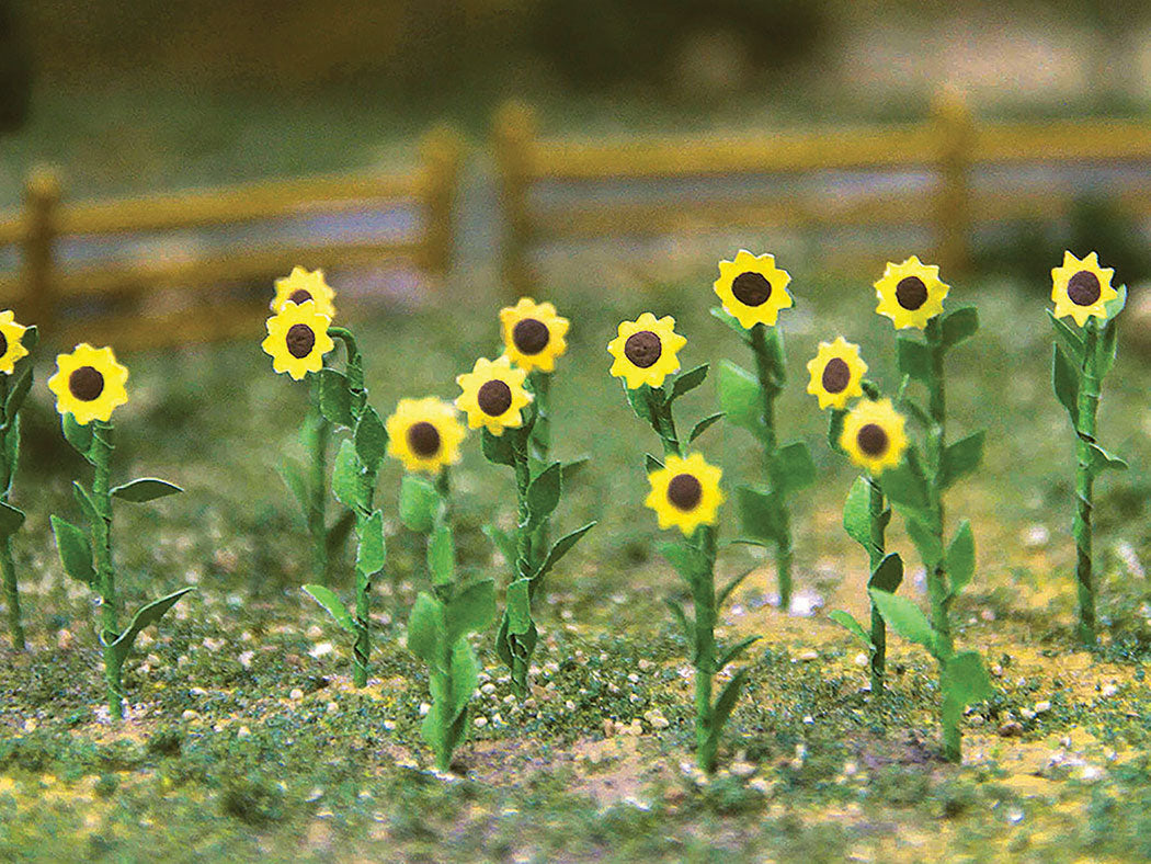 Bachmann 32506 HO Scale, JTT, Sunflowers (1'' tall), Pack of 16