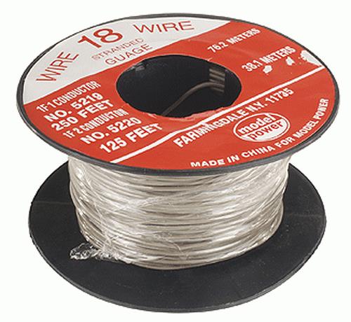 Model Power 5219 MULTI Scale 18' Gauge Wire 1 Lead 250', Model Railroad Wire
