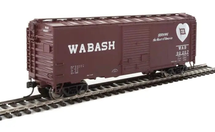 WalthersMainline 910-2266 HO Scale 40' ACF Welded 8' Door Box Car Wabash WAB #90207