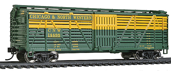 WalthersMainline 910-54502 HO Scale 40' Stock Car Chicago & North Western CNW 6 Pack