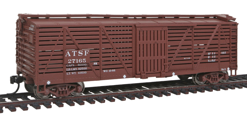 WalthersMainline 910-4509 HO Scale 40' Stock Car Santa Fe ATSF #27165