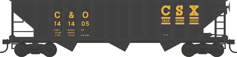 Bowser 42915 HO Scale, 70 Ton 12 Panel Hopper, CSX C&0 #141658