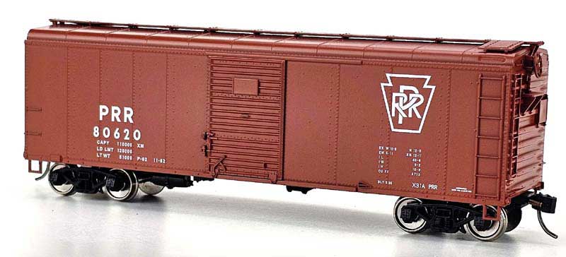 Bowser 43327 HO Scale, X31A 2-Dr Round Inset Roof Box Car, Pennsylvania PRR #80699, Plain Keystone