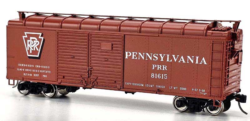 Bowser 43341 HO Scale, X31F 4-Dr Turtle Roof Box Car, Pennsylvania PRR #81623, Shadow Keystone