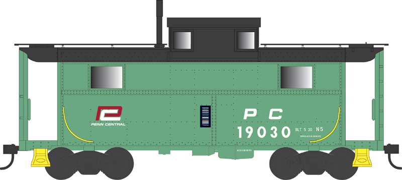 Bowser 43355 HO Scale N5 Caboose Penn Central #19012