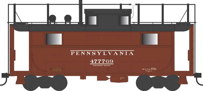 Bowser 43374 HO Scale N5b Caboose Pennsylvania #477812 North w/ TrainPhone