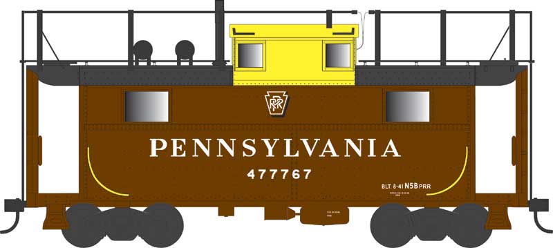 Bowser 43377 HO Scale N5b Caboose Pennsylvania #477700 Shadow Keystone w/ TrainPhone