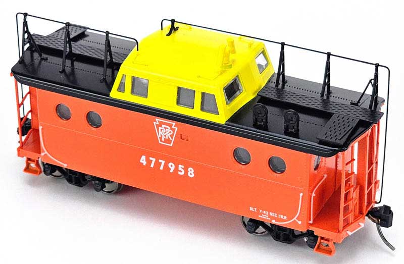 Bowser 43393 HO Scale N5c Caboose Pennsylvania #477958 Focal Orange w/ TrainPhone