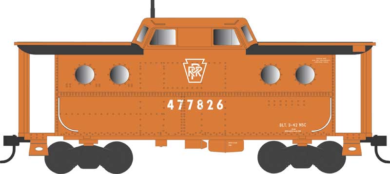 Bowser 43395 HO Scale N5c Caboose Pennsylvania #477906 Focal Orange
