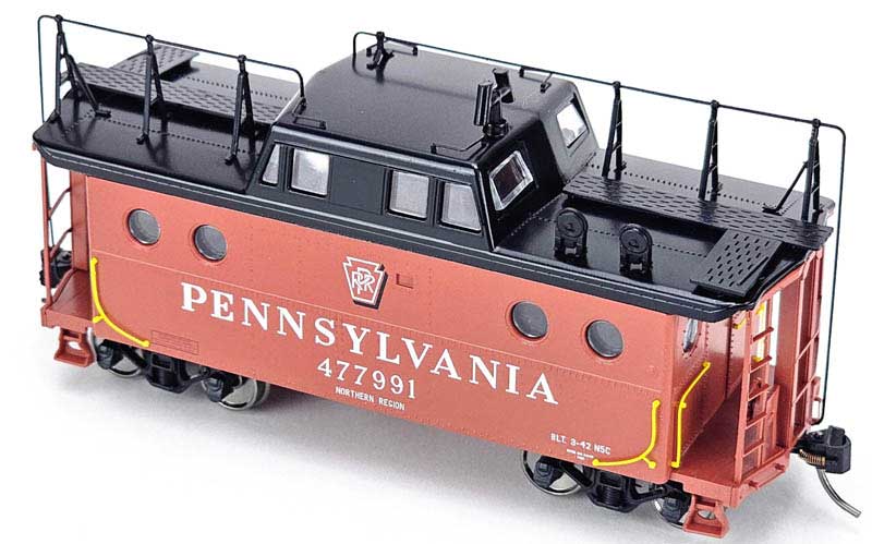Bowser 43397 HO Scale N5c Caboose Pennsylvania #477995 Shadow Keystone North Region w/ TrainPhone
