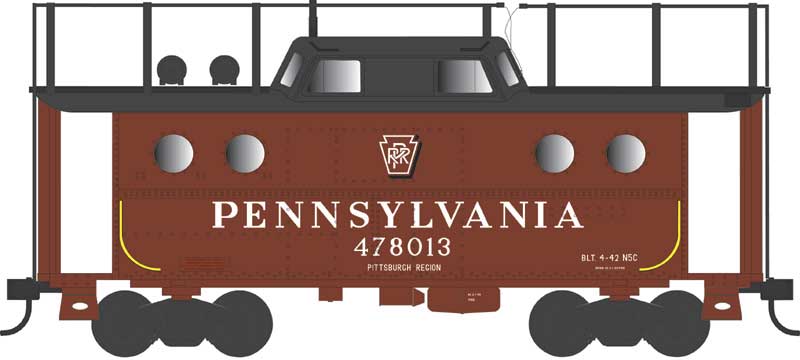 Bowser 43400 HO Scale N5c Caboose Pennsylvania #478013 Shadow Keystone Pittsburgh Region w/ TrainPhone