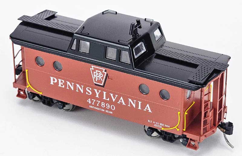 Bowser 43403 HO Scale N5c Caboose Pennsylvania #477896 Shadow Keystone Southwestern Region