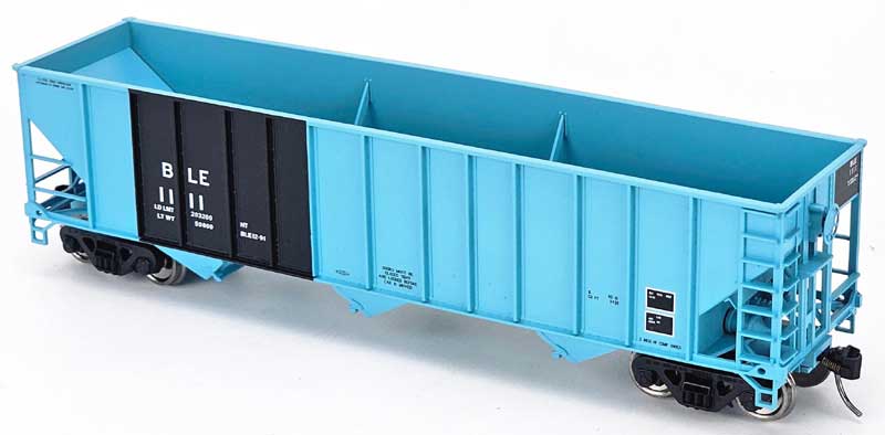 Bowser 43498 HO Scale 100 Ton Hopper Bessemer and Lake Erie BLE #1466 Baby Blue w/ Black Panels