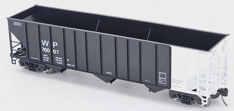 Bowser 43549 HO Scale 100 Ton Hopper Western Pacific WP #70007 Black/White End
