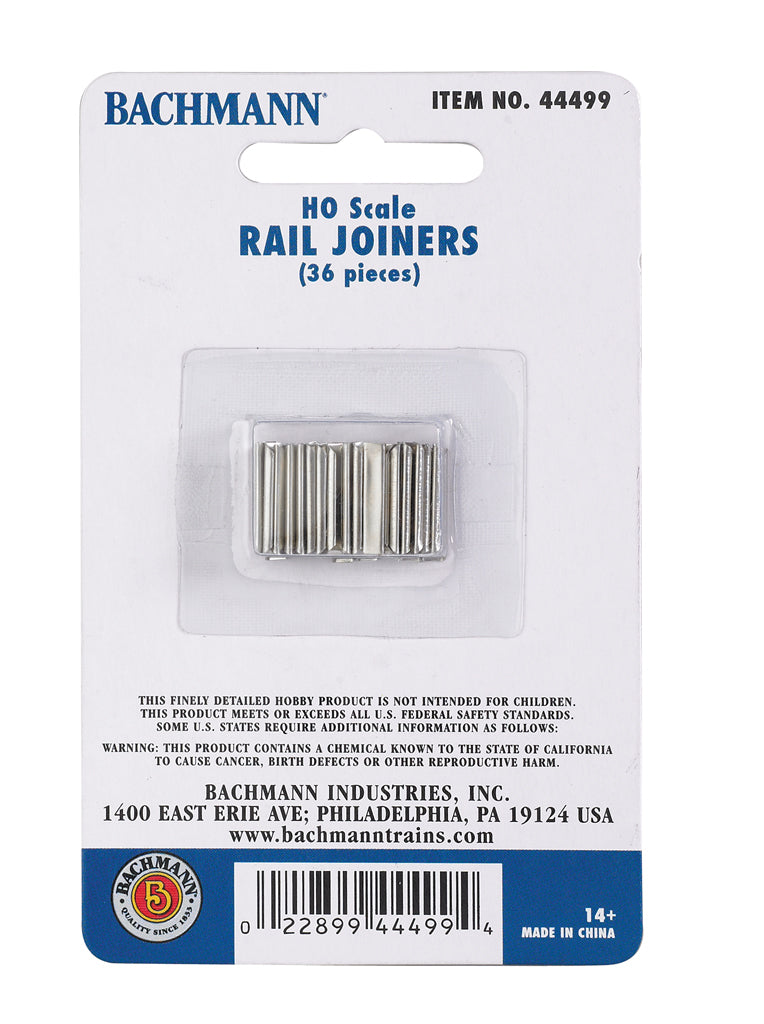Bachmann 44499 HO Scale, Rail Joiners, (36 pieces)