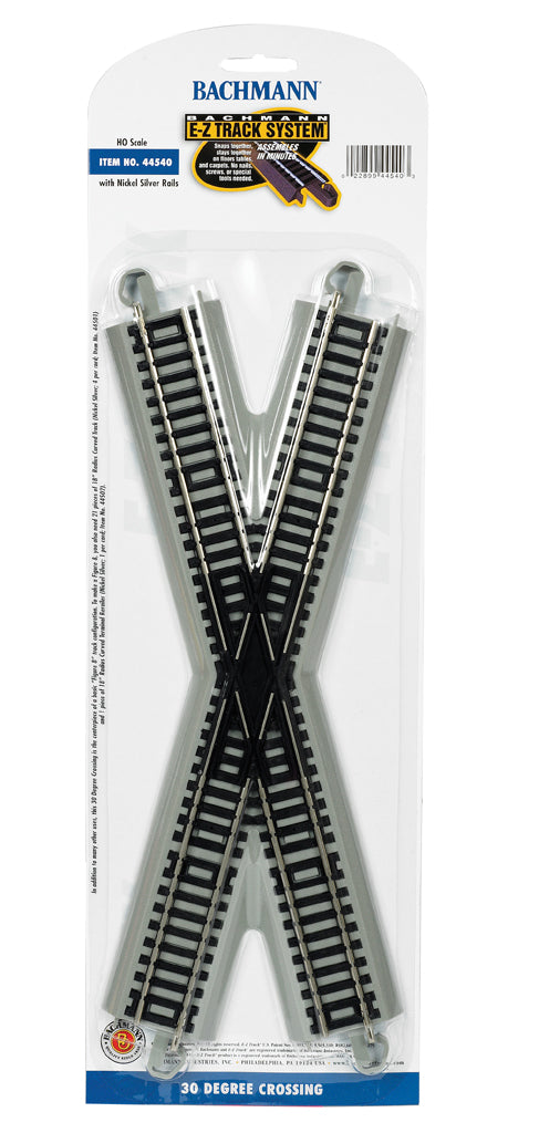 Bachmann 44540 HO Scale, 30 Degree Crossing, Nickel Silver E-Z Track