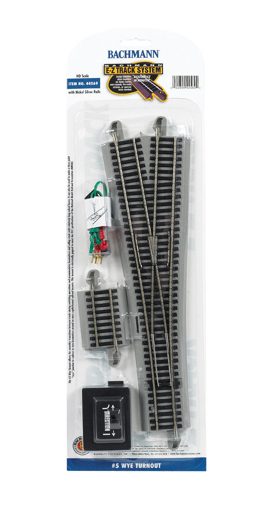 Bachmann 44569 HO Scale, #5 WYE Turnout - Nickel Silver E-Z Track
