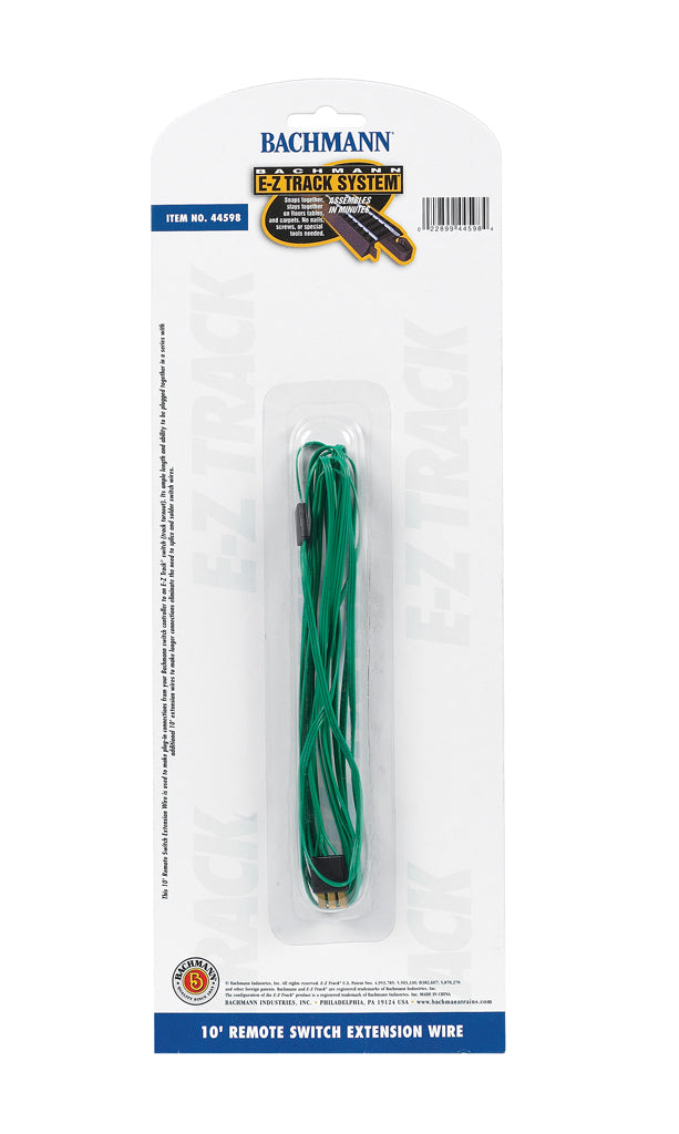 Bachmann 44598 Multi Scale, Plug In 10' Remote Switch Extension Wire (Green)