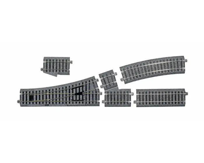 Kato 2-852 HO Scale Left Turnout with 550mm (21 5/8") Radius Curve